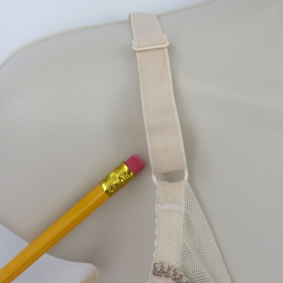 Wacoal 36B Bra 85753 Embroidered Beige Ivory Underwire Unlined Mesh Bow Accent - Picture 2 of 15